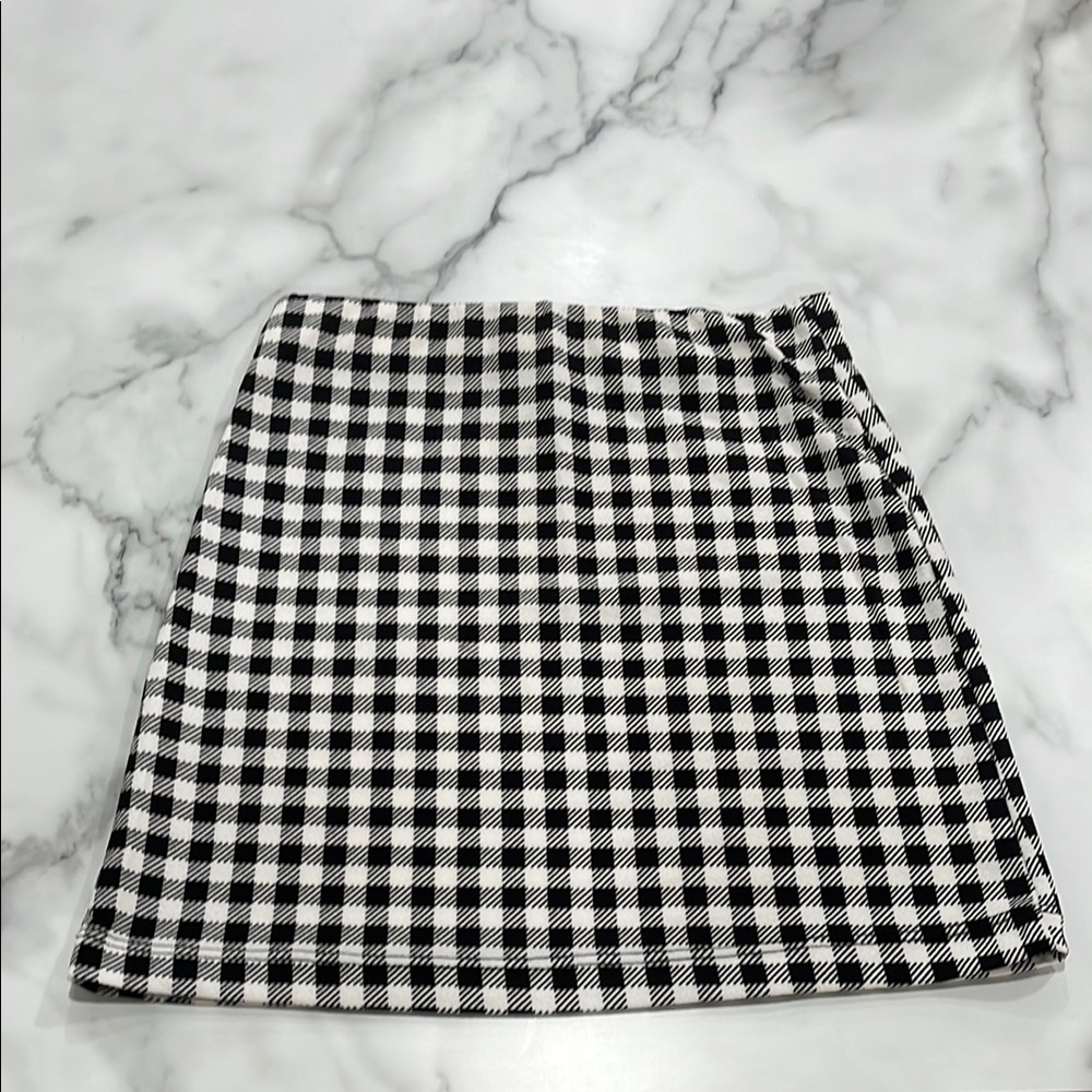 Black and White Checkered Skirt